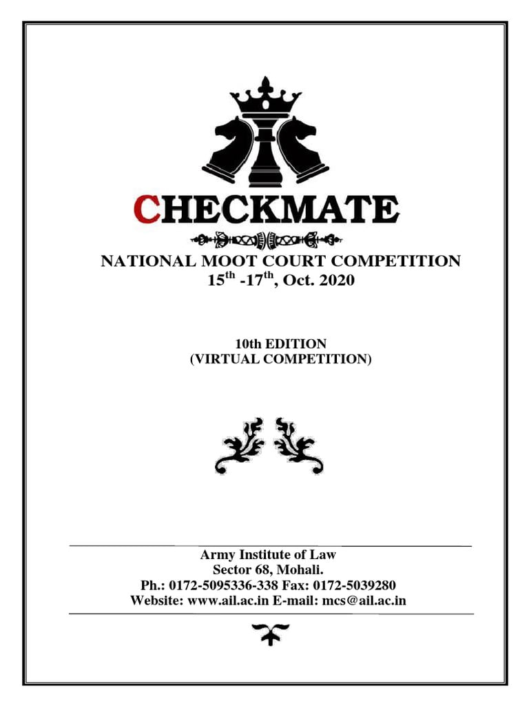11th Edition of its National Moot Court Competition, “Checkmate  2021” | Army Institute of Law,Mohali.