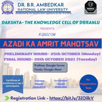 Quiz Competition on “Azadi ka Amrit Mahotsav” | National Law University, Sonipat.