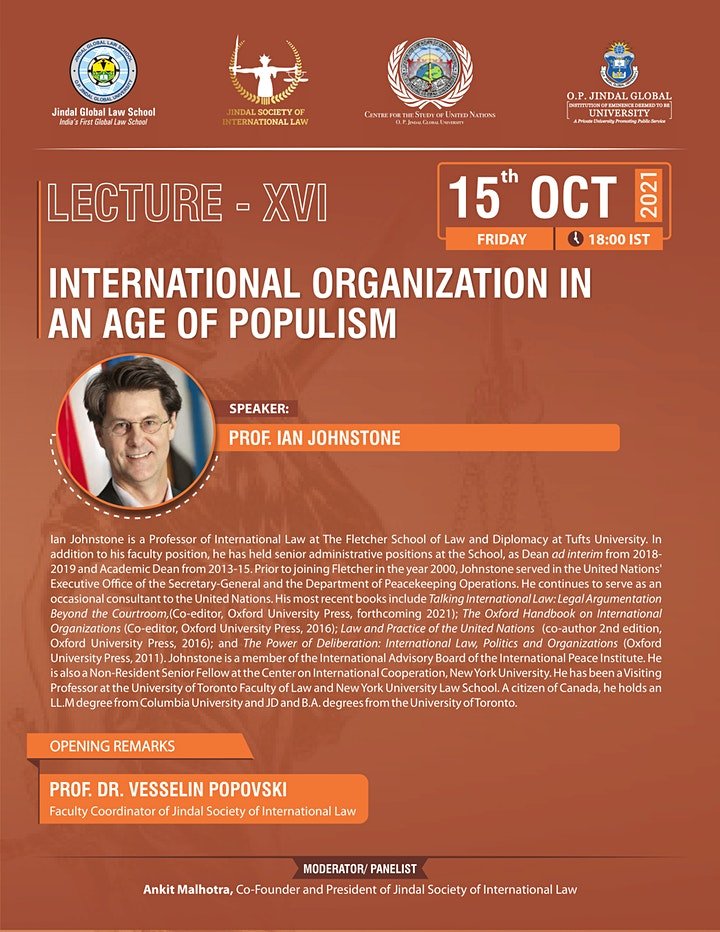 ‘International Organization in an Age of Populism’ by The Jindal Society of International Law and the Centre for Study of United Nations at Jindal Global Law School.