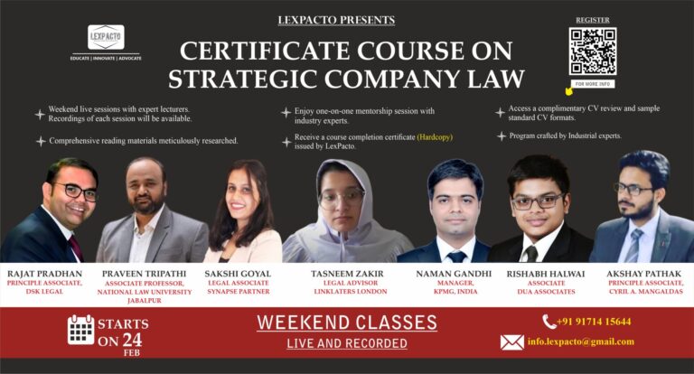 4-Week Online Certificate Course in Strategic Company Law: Mastering Corporate Governance by LexPacto: Register Now!