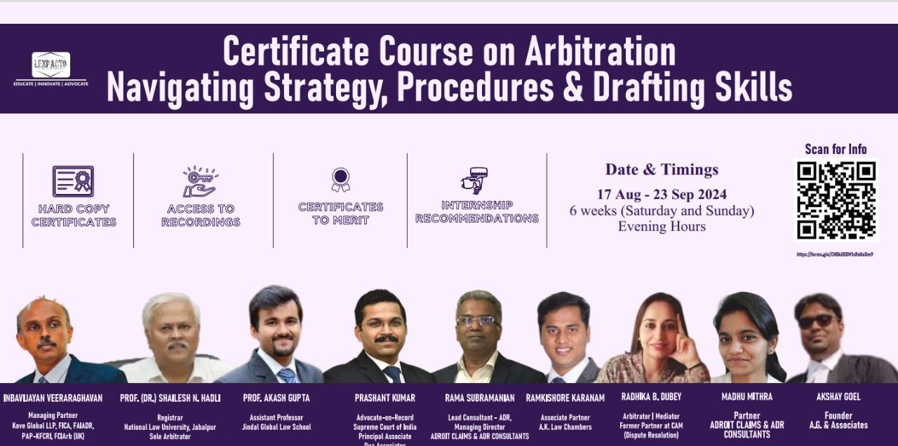 Certificate Course on Arbitration Navigating Strategy, Procedures, and ...