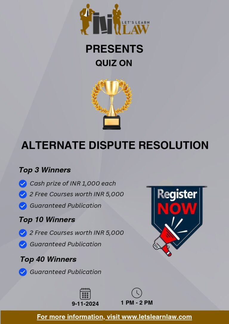 Quiz Competition on ADR by Lets Learn Law (LLL)