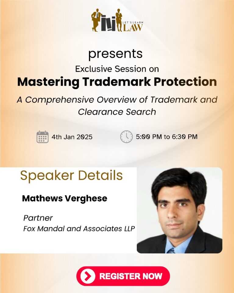 Webinar on Understanding Trademark and Clearance Search by Lets Learn Law (LLL): Register by 3rd Jan. 2025