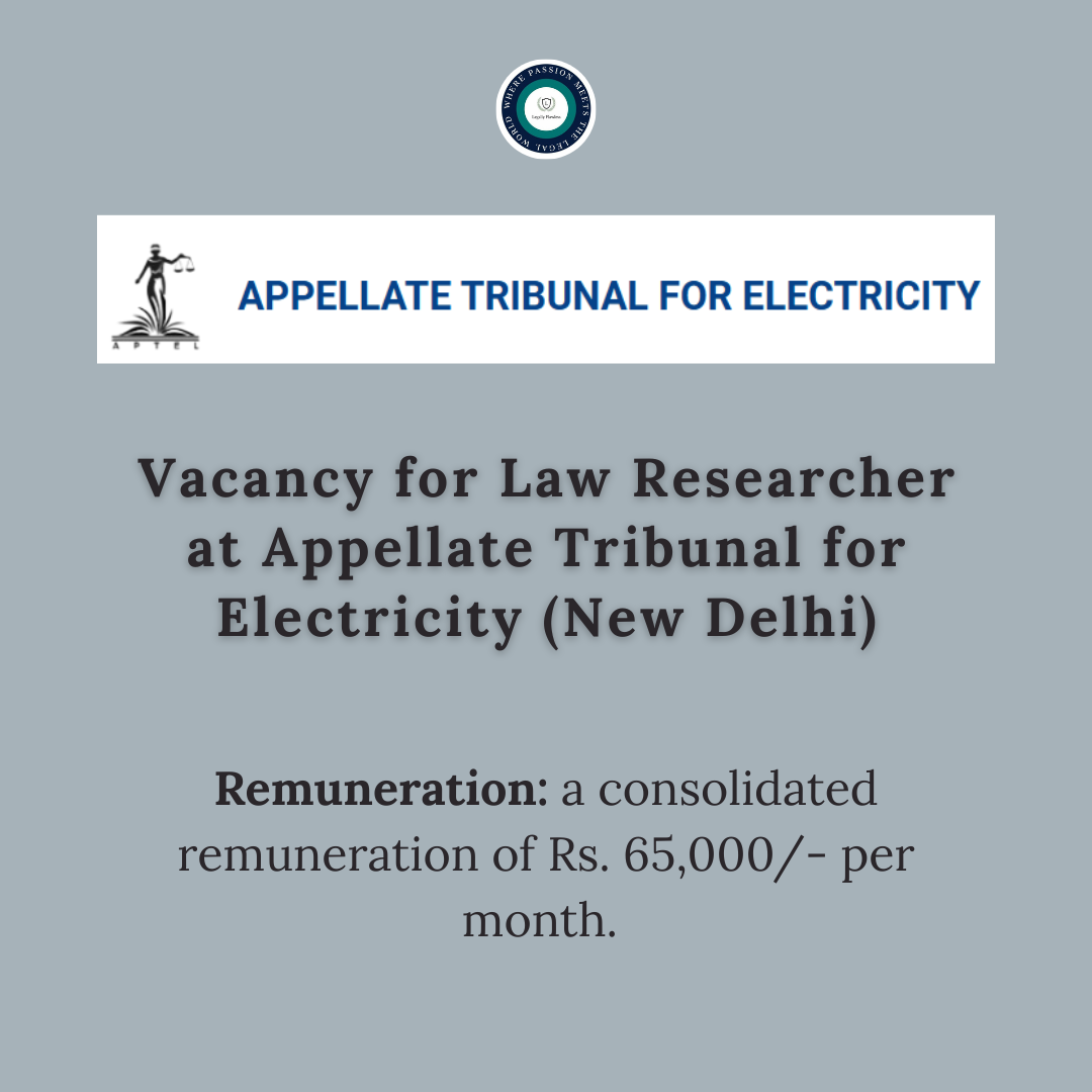 Vacancy for Law Researcher at Appellate Tribunal for Electricity (New ...