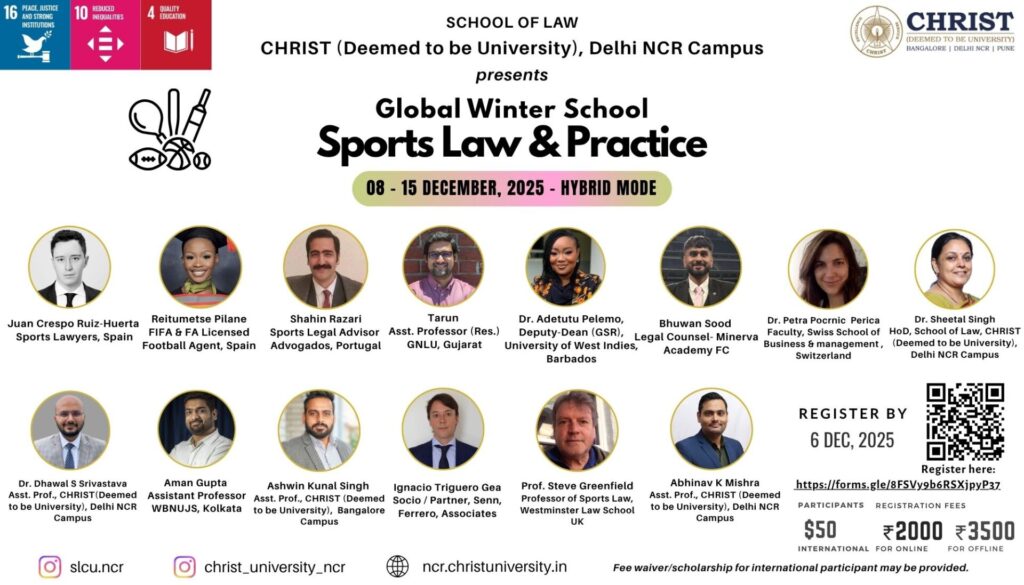 Global School on Sports Law Banner 4
